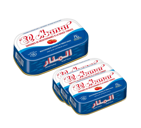 El Manar Mediterranean Sardines With Tomato Sauce Each 125g (Pack of 12)