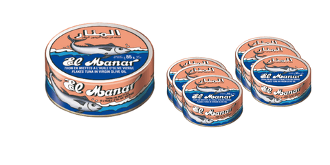 El Manar Flakes Tuna In Virgin Olive Oil 85g Each (Pack of 12)