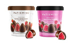 Patiswiss Frozen Fresh STRAWBERRY & RASPBERRY Icey Bites Coated in Milk and White Chocolate Each 250g (Combo of 2)