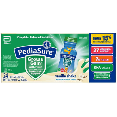 PediaSure Grow and Gain Nutrition Shake for Kids, Vanilla 237ml  (24 pk)