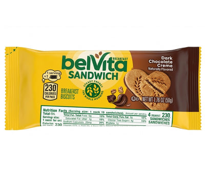 Belvita Sandwich Breakfast Biscuits, Dark Chocolate Creme 50g