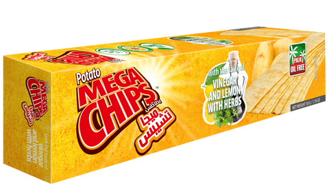 Mega Potato Chips with the Taste of Vinegar & Lemon with Herbs 50g