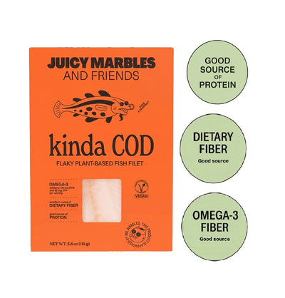 Juicy Marbles Plant-Based Vegan Kinda COD Flaky Fish Fillet 110g
