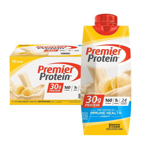 Premier Protein 30g High Protein Shake, Bananas & Cream 325ml (15 pk)