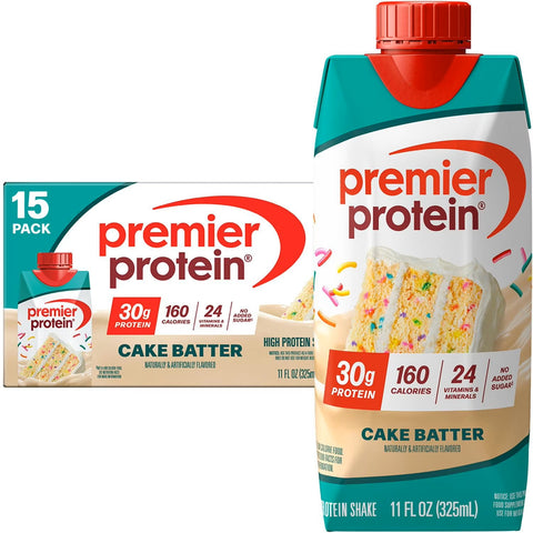 Premier Protein 30g High Protein Shake, Cake Batter Delight 325ml (15 pk)
