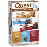 Quest Protein Bar variety Pack 14 bars Chocolate Chip Cookie Dough, Cookies & Cream, Chocolate brownie 840g - image 2