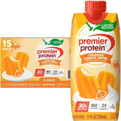Premier Protein 30g High Protein Shake, Orange Cream Swirl 15 pack