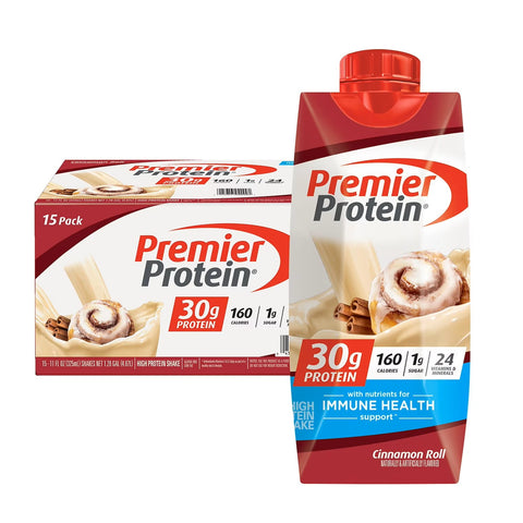 Premier Protein 30g High Protein Shake, Cinnamon Roll 325ml (15 pk)