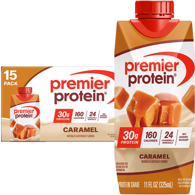 Premier Protein 30g High Protein Shake, Caramel 11 fl. oz., 15 Pack