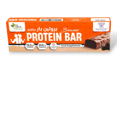 Healthy & Tasty Protein Bar Brownie Soy Protein Free, Non Gmo, 18.5g Protein 253 KCal, 70g