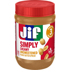 Jif Simply Creamy Unsweetened Peanut Butter Spread 425g