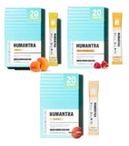 Humantra 3 Flavors Bundle Apricot, Berry Pomegranate, Lychee Electrolyte Hydration Pack – Zero Sugar, 20 Servings, 72g Each 60 Count (Pack of 3)