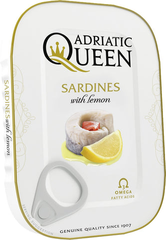 Adriatic Queen Sardines in vegetable oil with lemon 105g - QualityFood