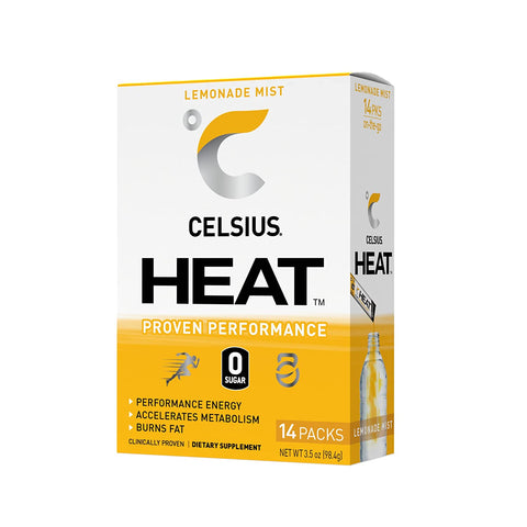 Celsius Lemonade Mist On-the-Go Powder Stick Packs, Zero Sugar (14 Sticks per Pack) - QualityFood
