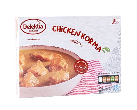 Delektia Chicken Korma Frozen Meal 500g - QualityFood