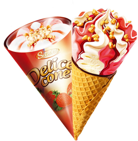 Delice Cone Vanilla Strawberry - QualityFood