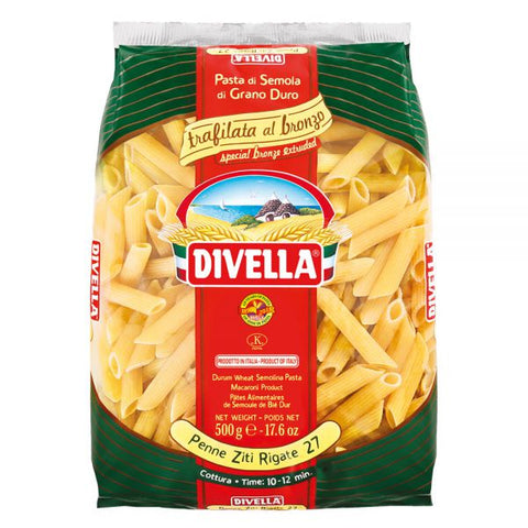Divella Penne Ziti Rigate Bronzo Pasta 500g - QualityFood