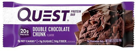 Double Chocolate Chunk Protein Bar 60g - QualityFood