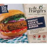 Dr. Praeger's Perfect Chick’n Spinach Pesto Burger 226g - QualityFood