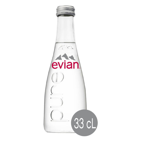 Evian Mineral Water Glass Bottles 330ml - QualityFood