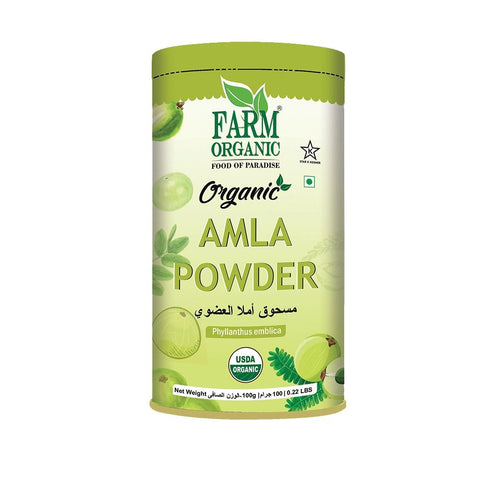 Farm Organic Gluten Free Amla Powder - 100g - QualityFood