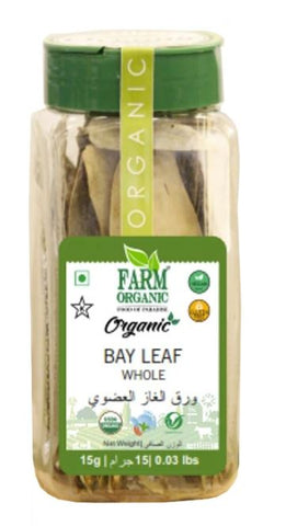 Farm Organic Gluten Free Bay Leaf Whole 15g - QualityFood