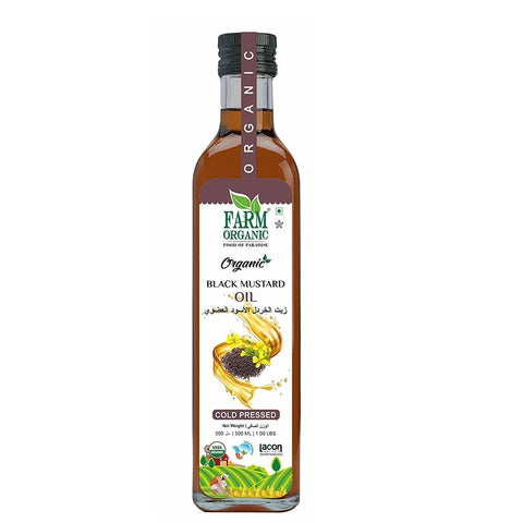 Farm Organic Gluten Free Black Mustard Oil - 500 ml - QualityFood