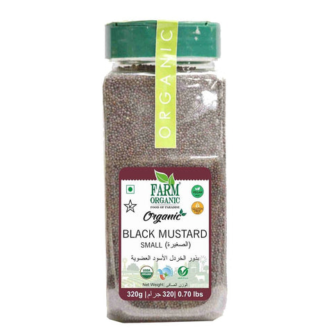 Farm Organic Gluten Free Black Mustard Seeds (Small) - 320g - QualityFood