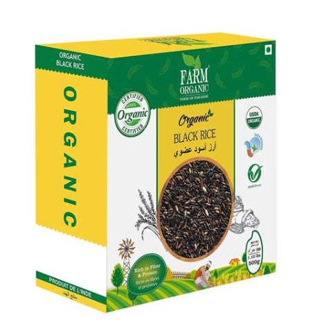 Farm Organic Gluten Free Black Rice 500g - QualityFood
