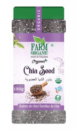 Farm Organic Gluten Free Chia Seeds 150g - QualityFood