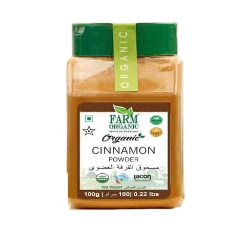 Farm Organic Gluten Free Cinnamon Powder - 100g - QualityFood