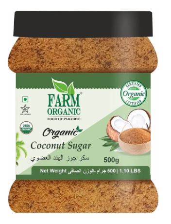 Farm Organic Gluten Free Coconut Sugar 500g - QualityFood