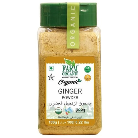 Farm Organic Gluten Free Ginger Powder - 100g - QualityFood