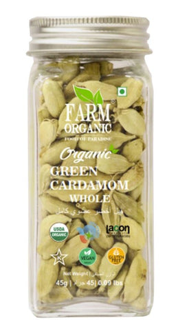 Farm Organic Gluten Free Green Cardamom Whole 45g - QualityFood