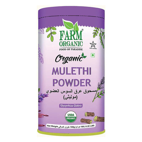 Farm Organic Gluten Free Licorice Powder (Mulethi) - 100g - QualityFood