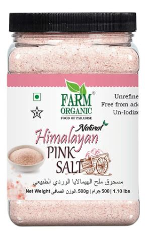 Farm Organic Gluten Free Natural Himalayan Pink Salt Powder 500g - QualityFood