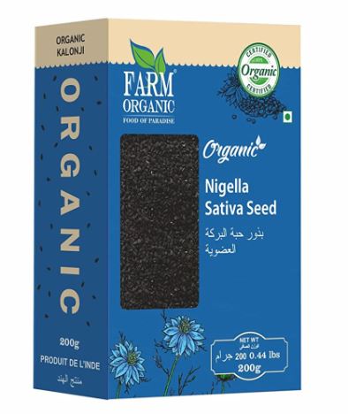 Farm Organic Gluten Free Nigella Sativa Seeds (Kalonji) 200g - QualityFood