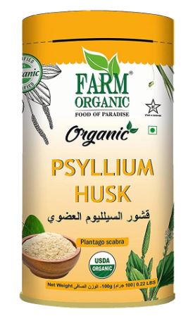 Farm Organic Gluten Free Psyllium Husk 100g - QualityFood