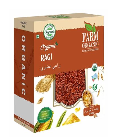 Farm Organic Gluten Free Ragi Whole 500g - QualityFood