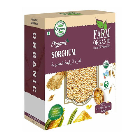 Farm Organic Gluten Free Sorghum Whole - 500gm - QualityFood