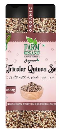 Farm Organic Gluten Free Tricolor Quinoa 500g - QualityFood