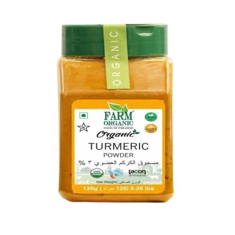Farm Organic Gluten Free Turmeric Powder 3% - 120 g - QualityFood