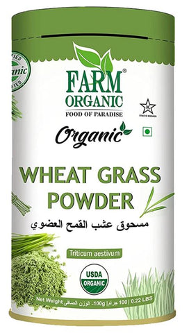 Farm Organic Gluten Free Wheatgrass Powder 100g - QualityFood