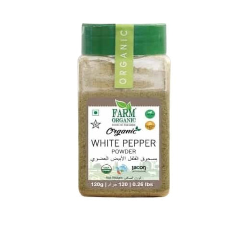 Farm Organic Gluten Free White Pepper Powder - 120g - QualityFood