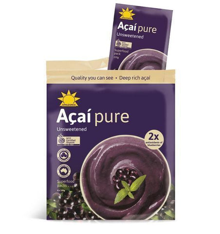 Frozen Organic Acai Puree All Natural Unsweetend 400 grams - QualityFood