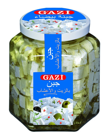 Gazi Soft Cheese Cubes in Oil w/ Herbs 45% 300g - QualityFood