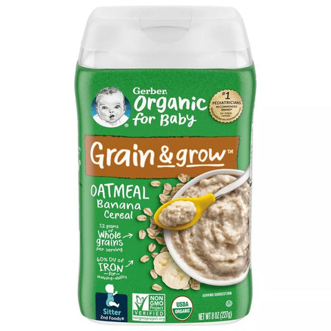 Gerber 2nd Foods Cereal Organic Oatmeal Banana 227g - QualityFood