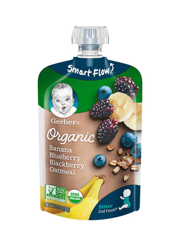 Gerber 2nd Foods, Organic Banana, Blueberry & Blackberry Oatmeal 99g - QualityFood