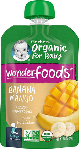 Gerber 2NDF Organic Banana Mango, 99 g - QualityFood