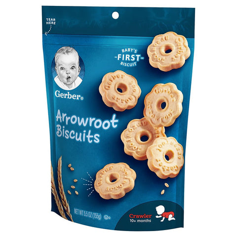 Gerber Biscuits Arrowroot Pouch 155g - QualityFood